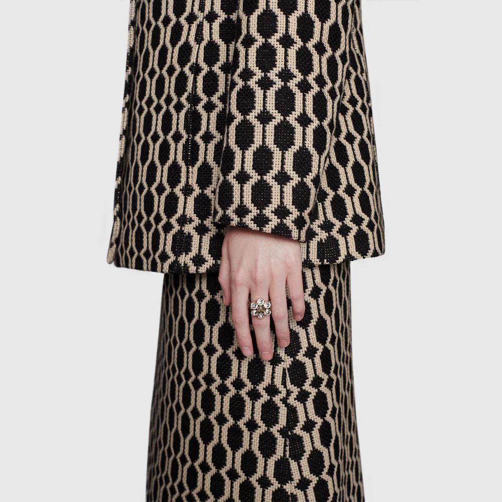 Gucci crystal hotsell double g ring