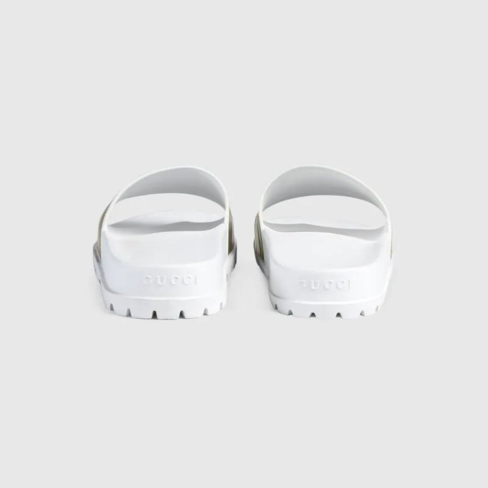 White gucci web slides store
