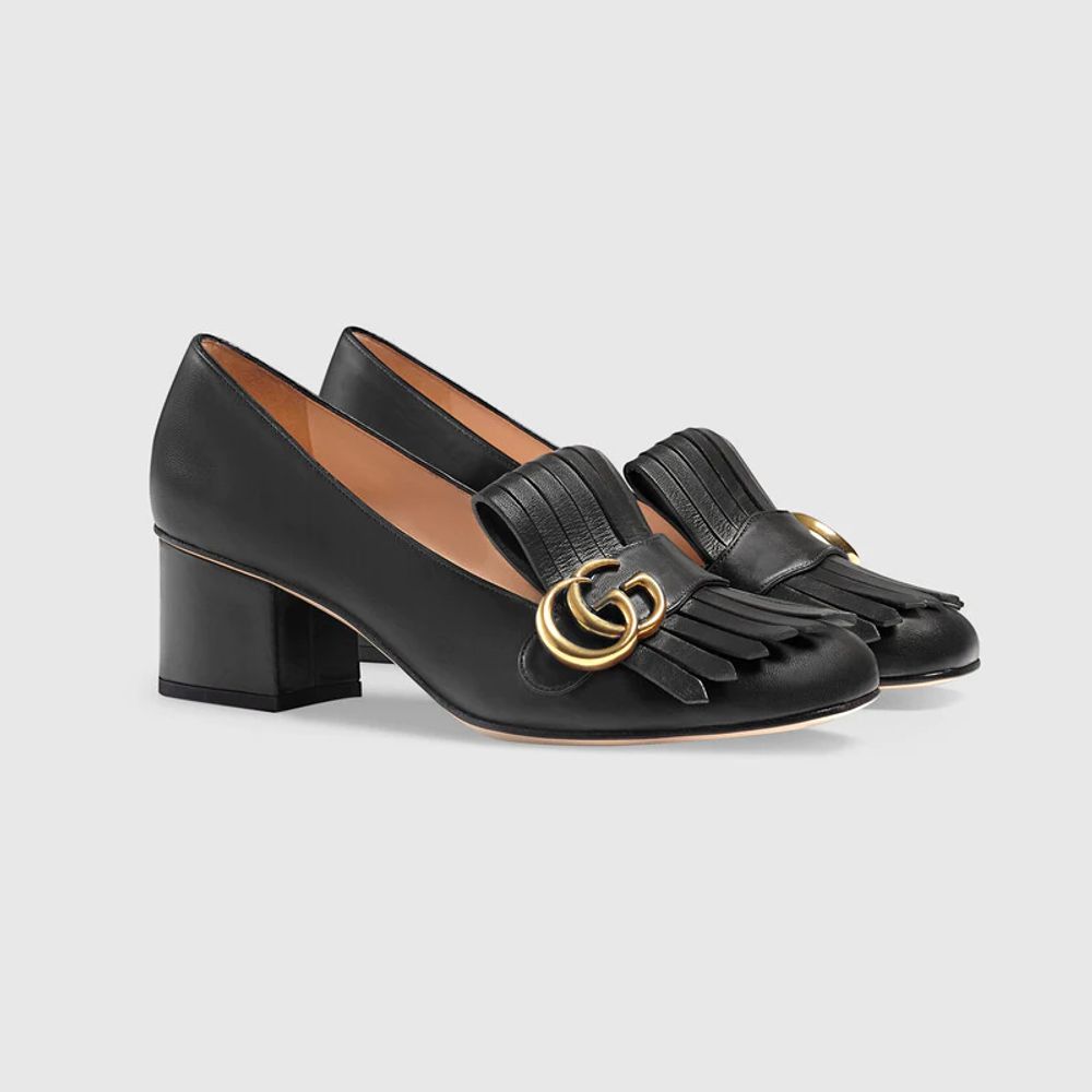 Gucci marmont hotsell mid heel pump