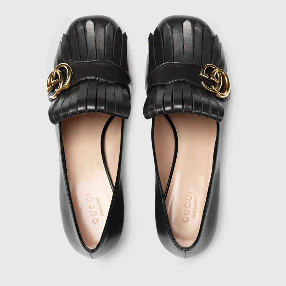Gucci metallic mid heel pump shop