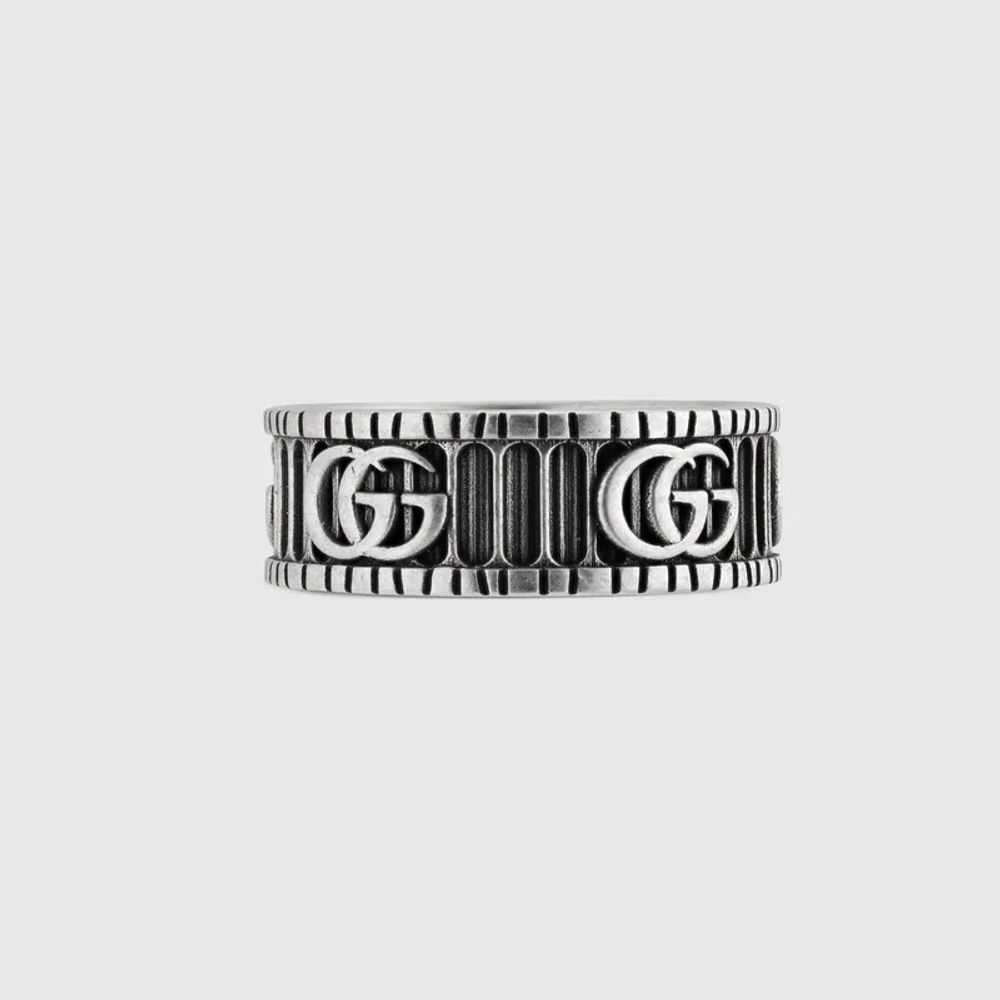 Ring with double g in silver best sale