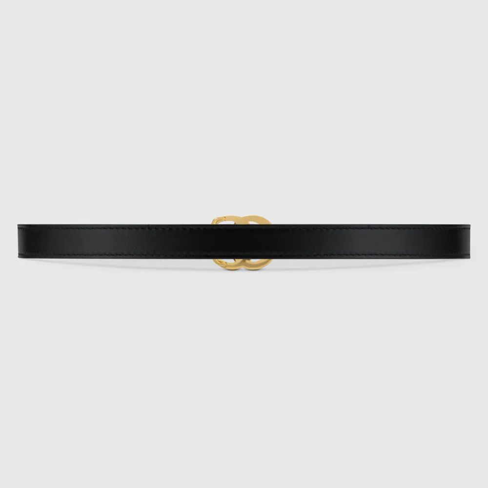 Gg marmont thin leather on sale belt with shiny buckle