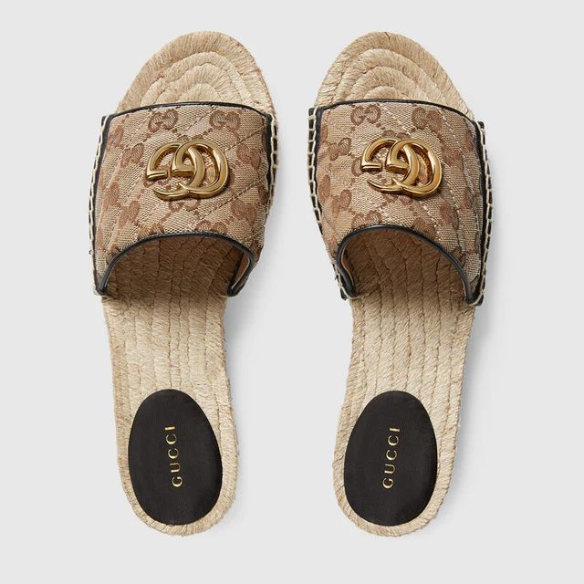 Gucci Women s GG matelass canvas espadrille sandal Square One