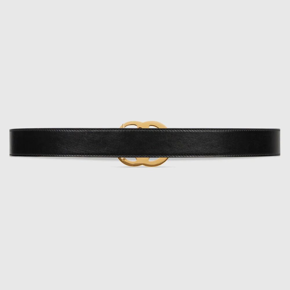 Gucci marmont leather 2025 belt with shiny buckle