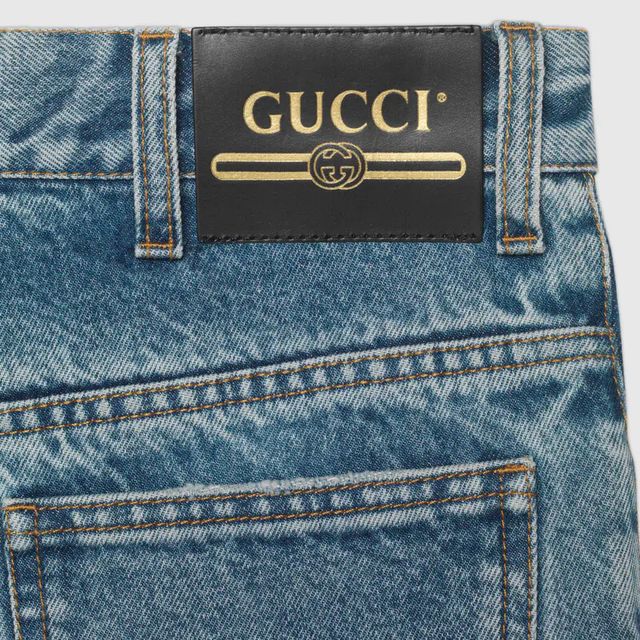 期間限定送料無料 GUCCI Gucci Eco pant organic bleached Ripped