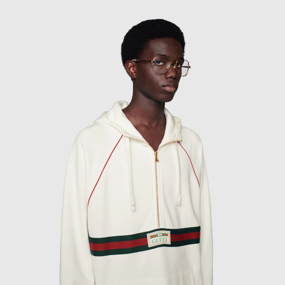 Gucci Sweatshirt with Web and Gucci label Square One