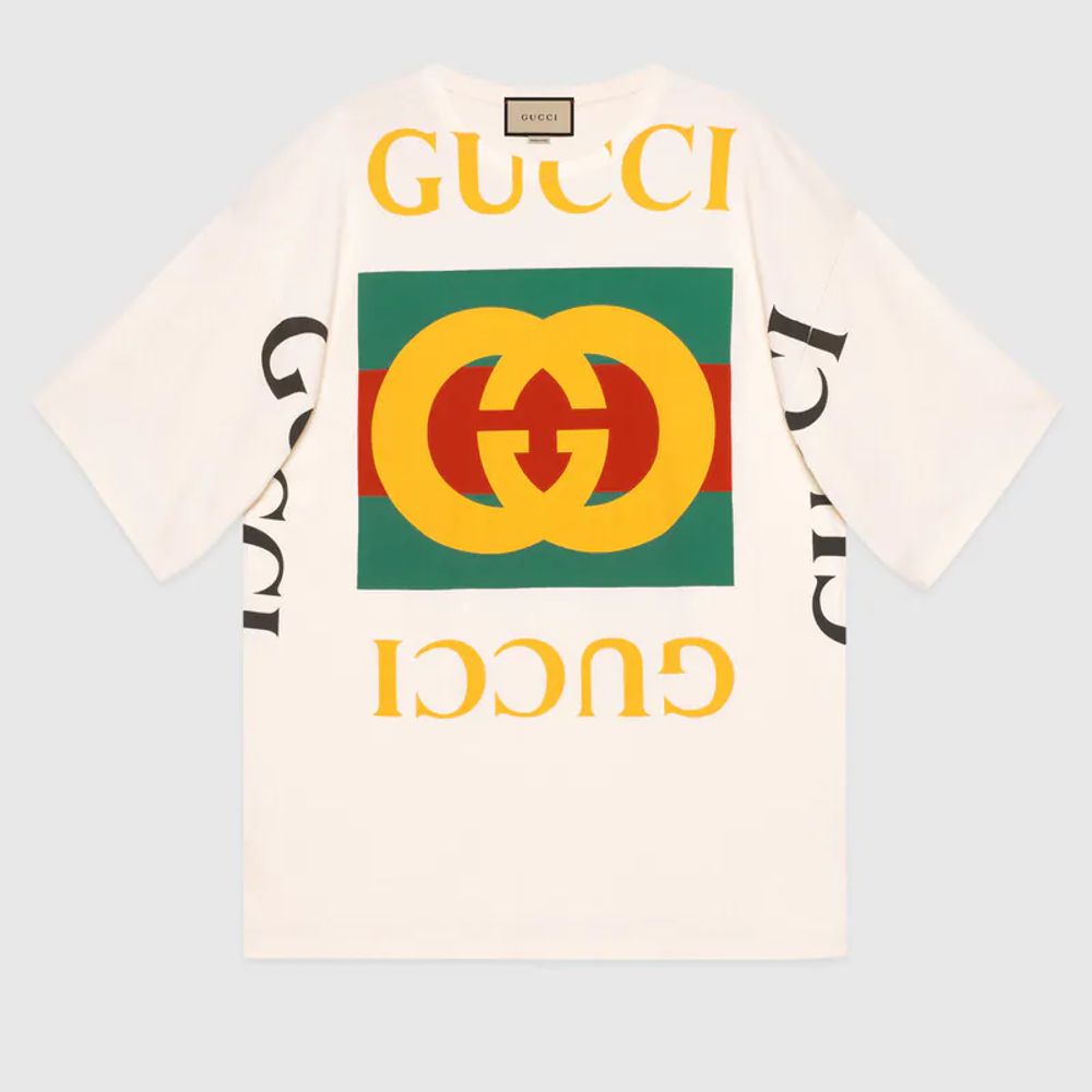Oversized t shirt with gucci logo store