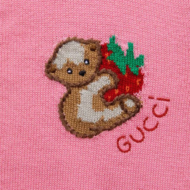 Gucci Children s Gucci bear cotton cardigan Square One