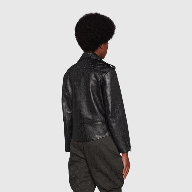 Gucci leather biker jacket store
