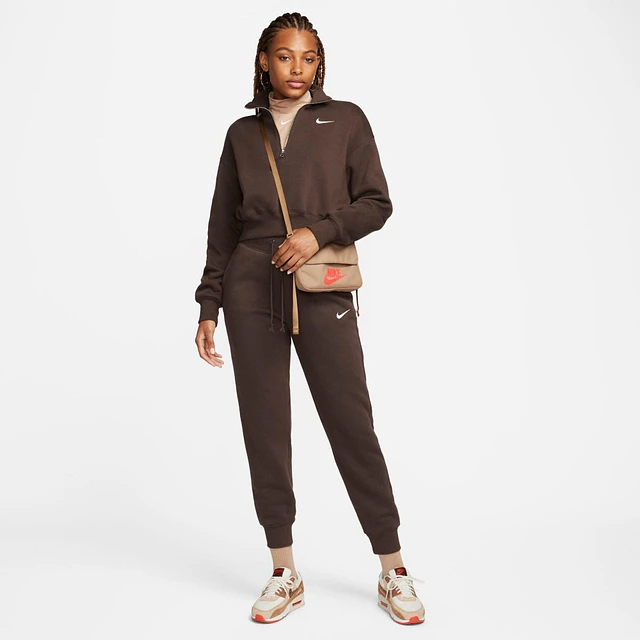 NIKE Sportswear Phoenix Fleece Womens Half-Zip Cropped Sweatshirt