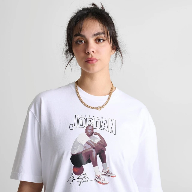 ナイキ ジョーダン Jordan 【 Gf Graphic Flight Short Sleeve T-Shirt Women's 】 レディース Jordan - Women - Flight GFX GF Tee - Black/White – Nohble