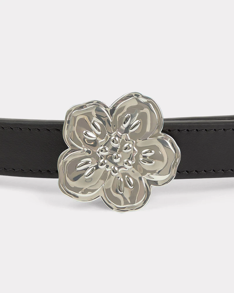 美品　KENZO 'BOKE FLOWER' レザー リバーシブル ナローベルト Kenzo - 'Boke Flower' Wide Reversible Leather Belt | HBX