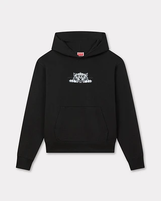 Shop Kenzo 'KENZO Happy Tiger' zip-up hoodie cotton at