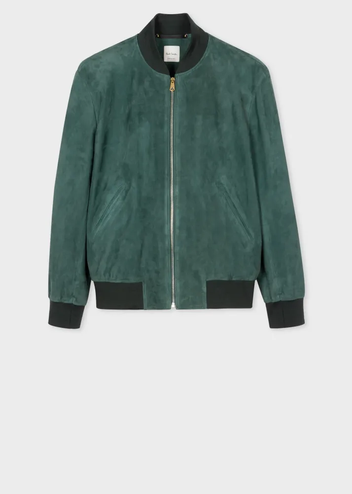 Paul Smith Forest Green Suede Bomber Jacket King's Cross