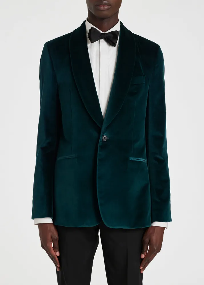 Paul Smith Slim Fit Teal Velvet Evening Blazer King s Cross