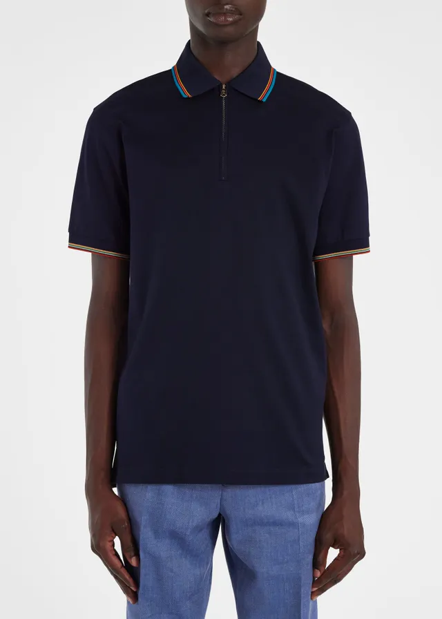 Paul Smith Navy Contrast Collar Cotton Polo Shirt King s Cross