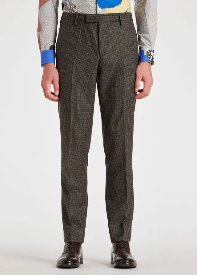 Paul Smith Brown Wool Gingham Wide Leg Suit King s Cross