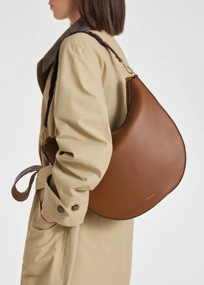 Paul Smith Women s Tan Leather Hobo Bag With Woven Signature