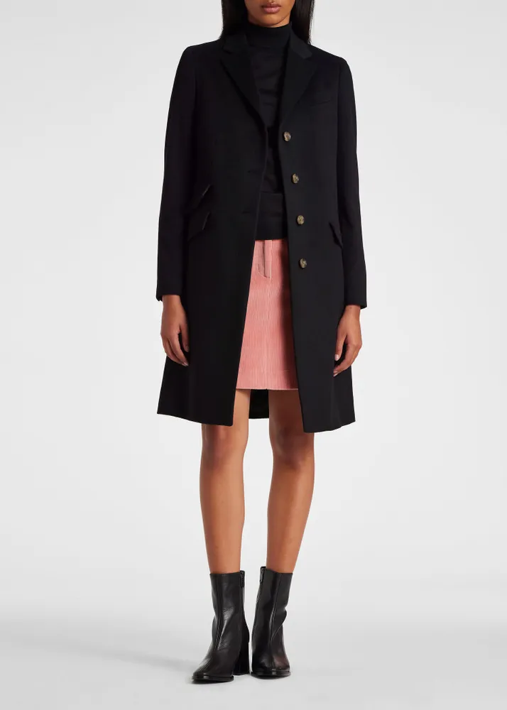 Paul Smith Women s Black Wool and Cashmere Blend Epsom Coat