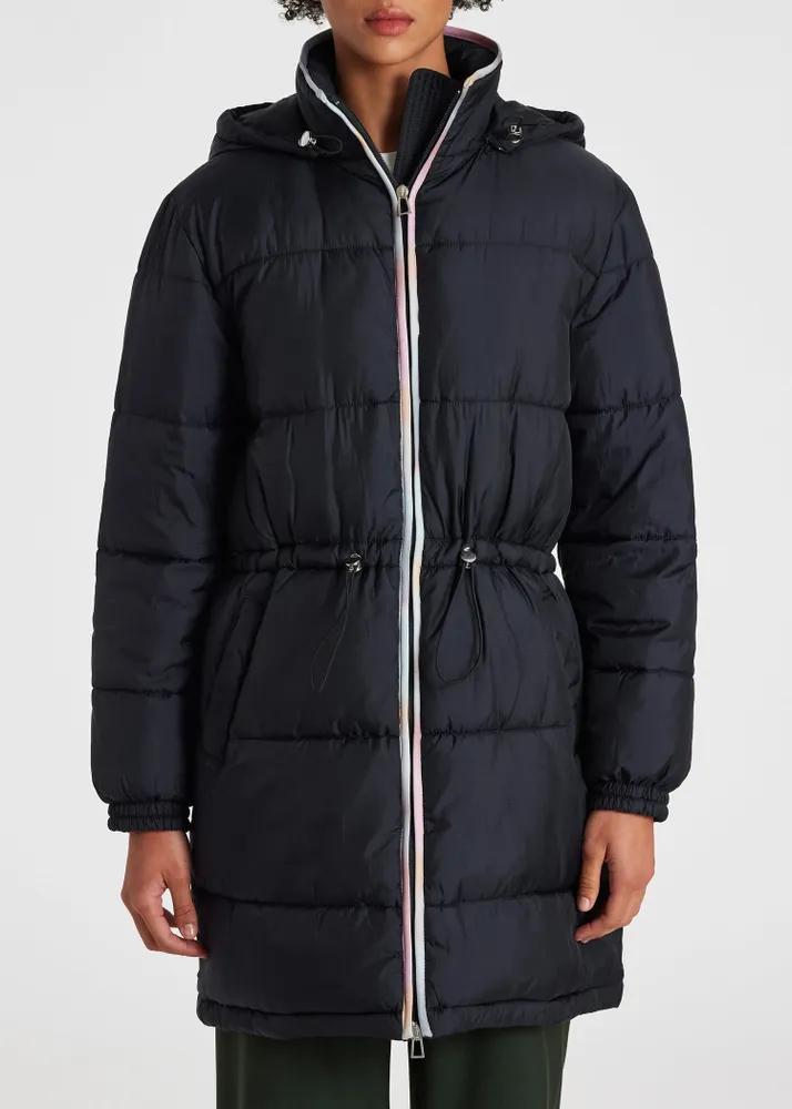 PS Paul Smith Women s Navy Spray Swirl Padded Coat King s Cross