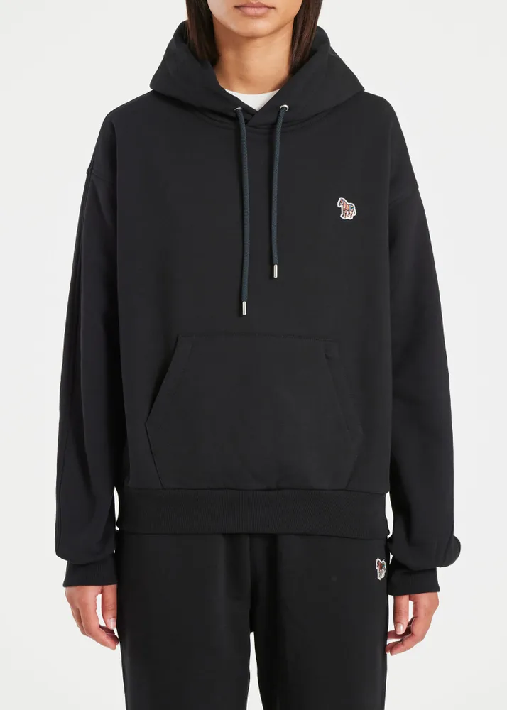 PS Paul Smith Women s Black Cotton Zebra Logo Hoodie King s Cross