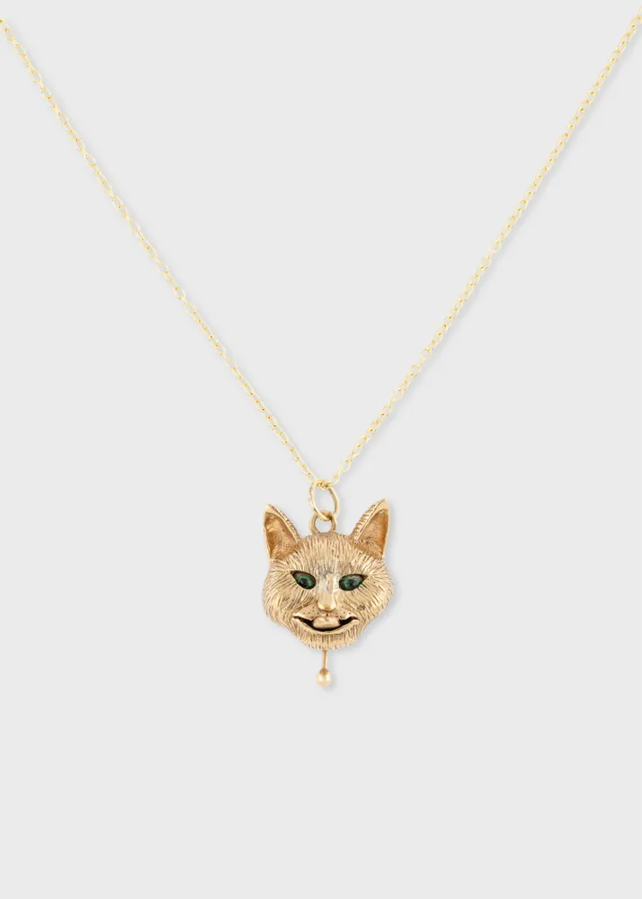 Paul Smith Artfully Articulated Cat Vintage Gold Necklace by
