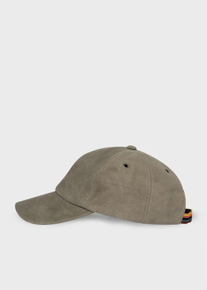 Khaki faux cheap suede cap