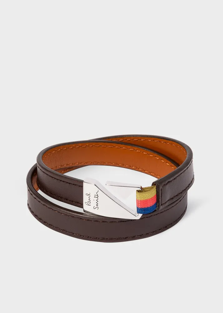 Paul smith woven discount leather wrap bracelet