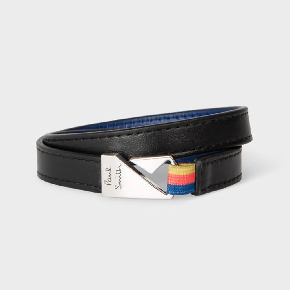 Paul Smith Black Leather Hook Bracelet King s Cross