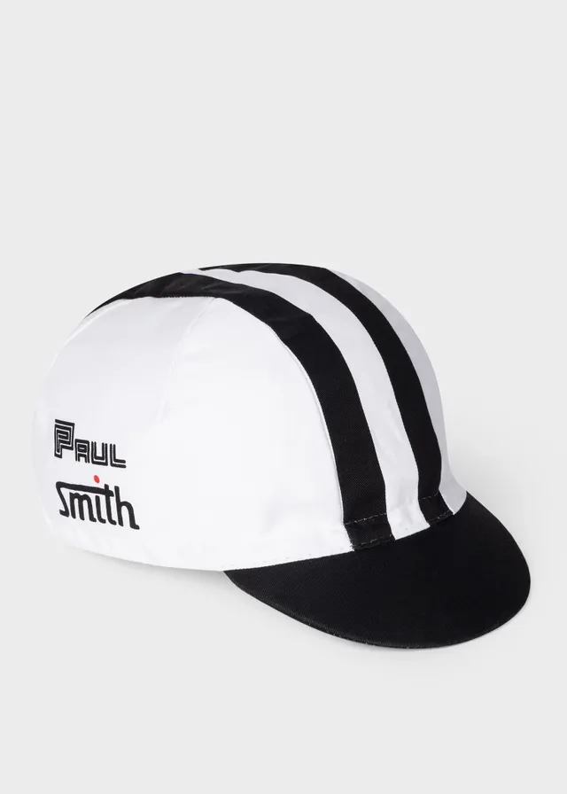 Paul Smith White and Black Stripe Cycling Cap King s Cross