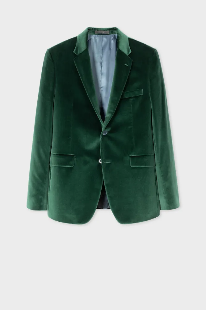 Paul Smith The Kensington Dark Green Velvet Two Button Blazer