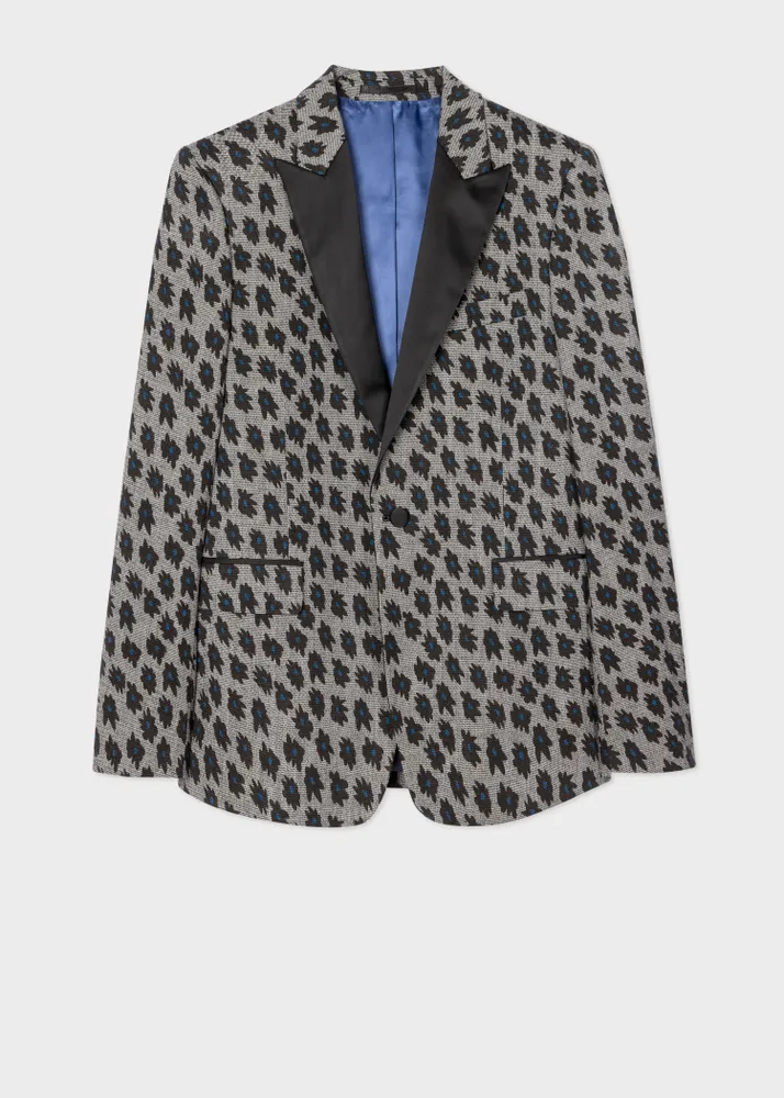 Paul Smith The Soho Tailored Fit Grey Big Flower Print Evening