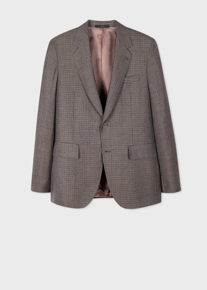 Paul Smith The Bloomsbury Easy Fit Brown Multi Gingham Wool