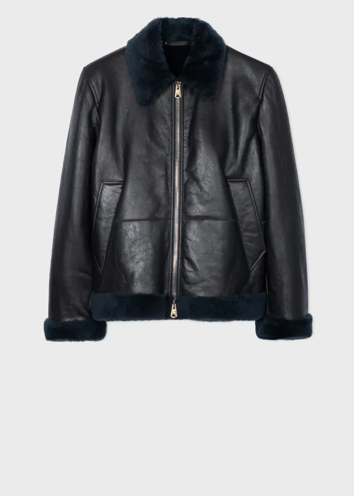 Paul smith leather hot sale biker jacket