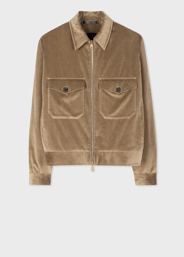Paul Smith Light Brown Velveteen Zip Front Jacket King s Cross