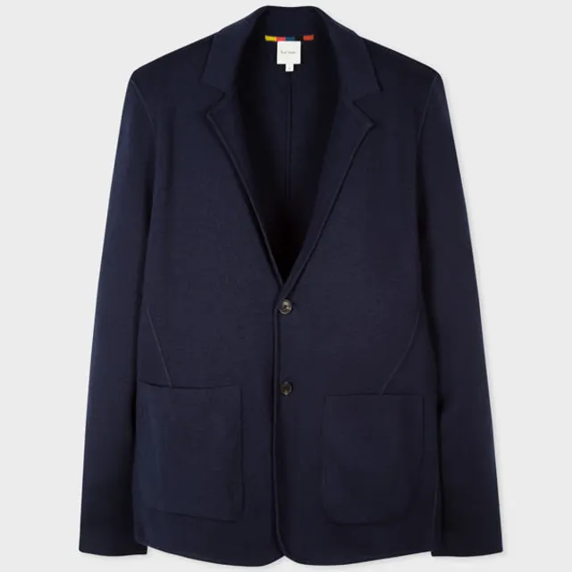 Navy merino wool blazer hotsell