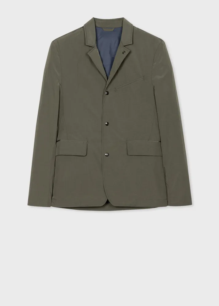 Paul Smith Khaki Recycled Nylon Four Button Jacket King s Cross
