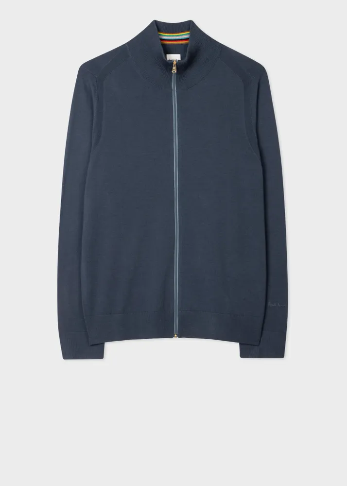 Paul Smith Dark Merino Wool Full Zip Cardigan King s Cross