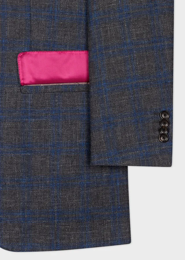 Paul Smith Tailored Fit Grey Multi Check Wool Buggy Lined Suit