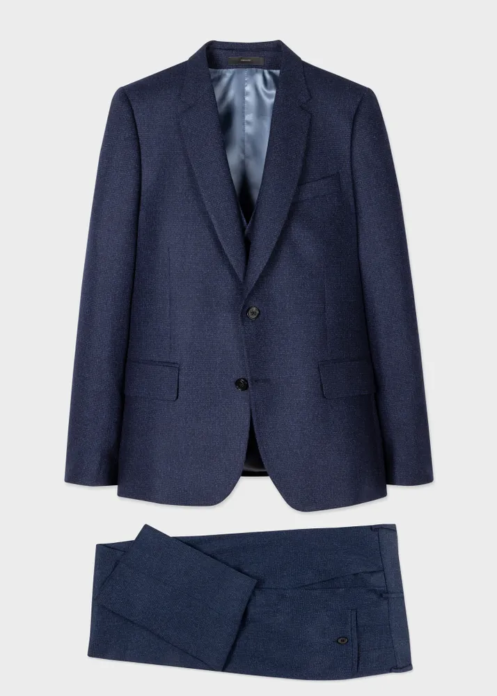 Paul Smith The Soho Tailored Fit Navy Dream Tweed Three Piece
