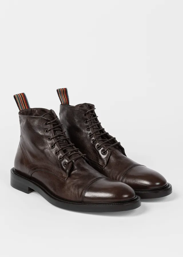 PS Paul Smith Dark Brown Leather Falk Boots King s Cross