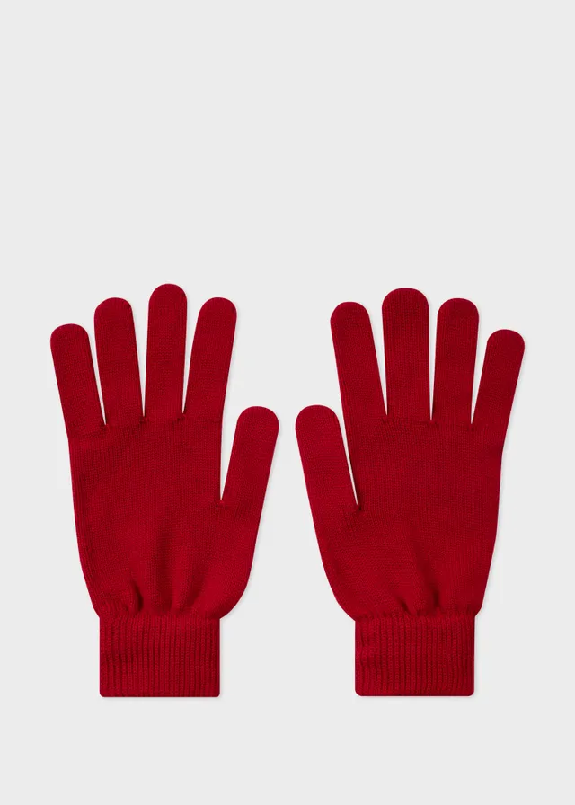 Red wooly gloves store