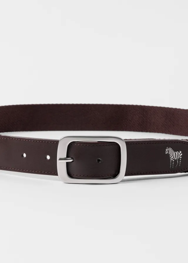 Paul Smith Brown Webbing Zebra Logo Belt King s Cross