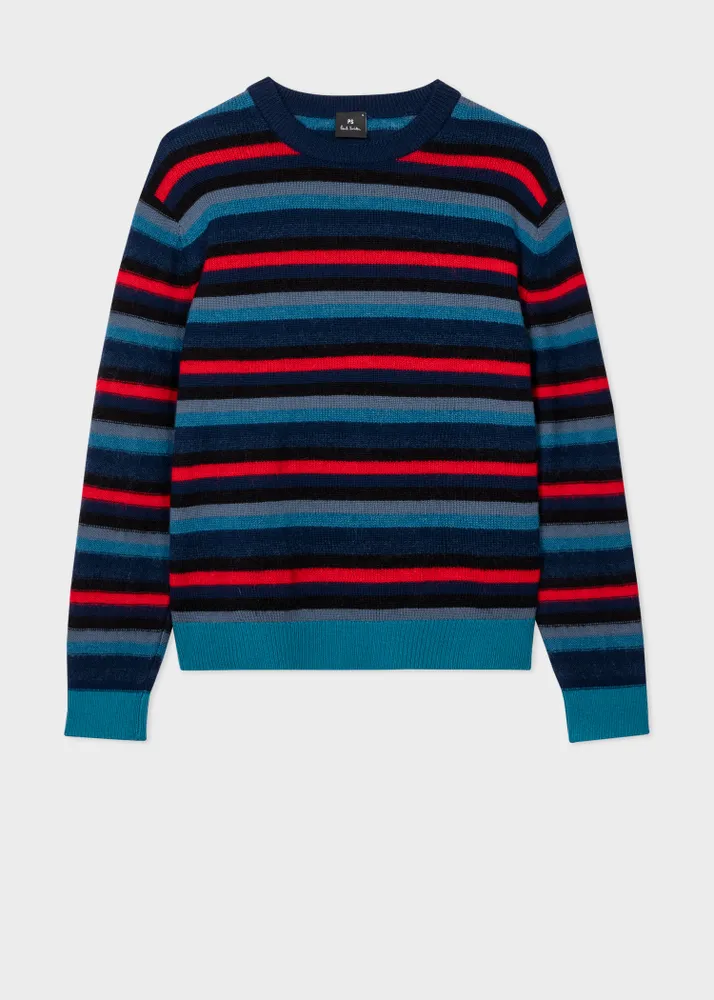 PS Paul Smith Blue Stripe Wool Mohair Blend Sweater King s Cross