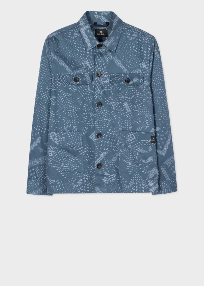 PS Paul Smith Blue Bandana Print Cotton Worker Jacket King s Cross