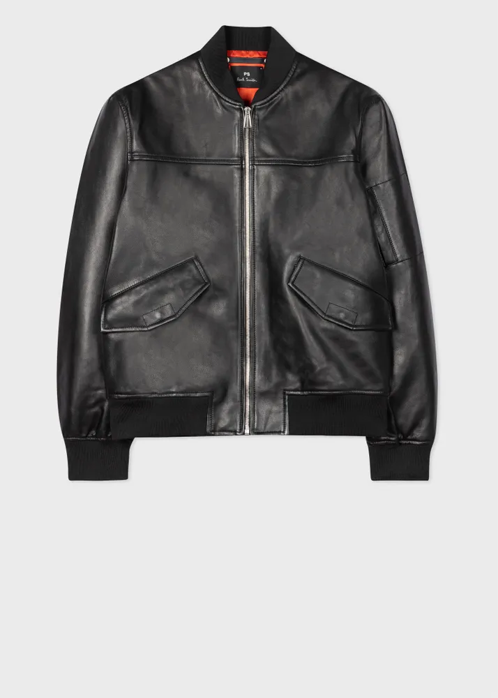 Paul smith leather biker outlet jacket