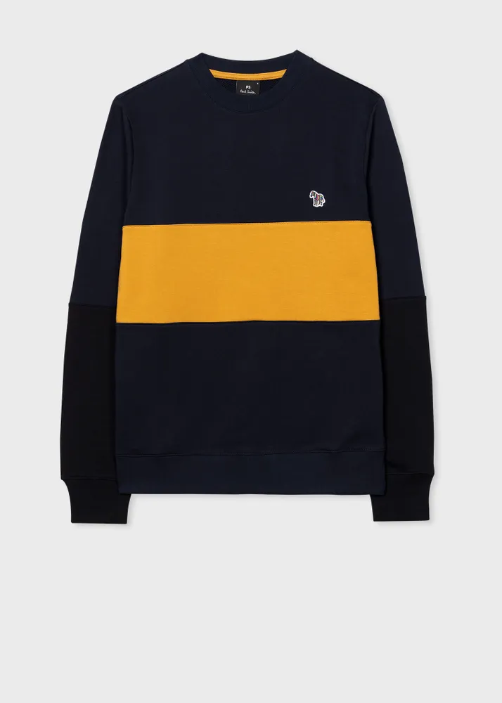 PS Paul Smith Navy Blue Colour Block Polo Sweatshirt King s Cross