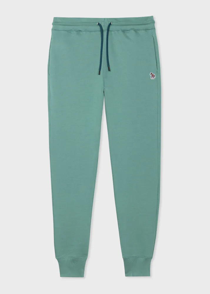Green and white shop sweatpants