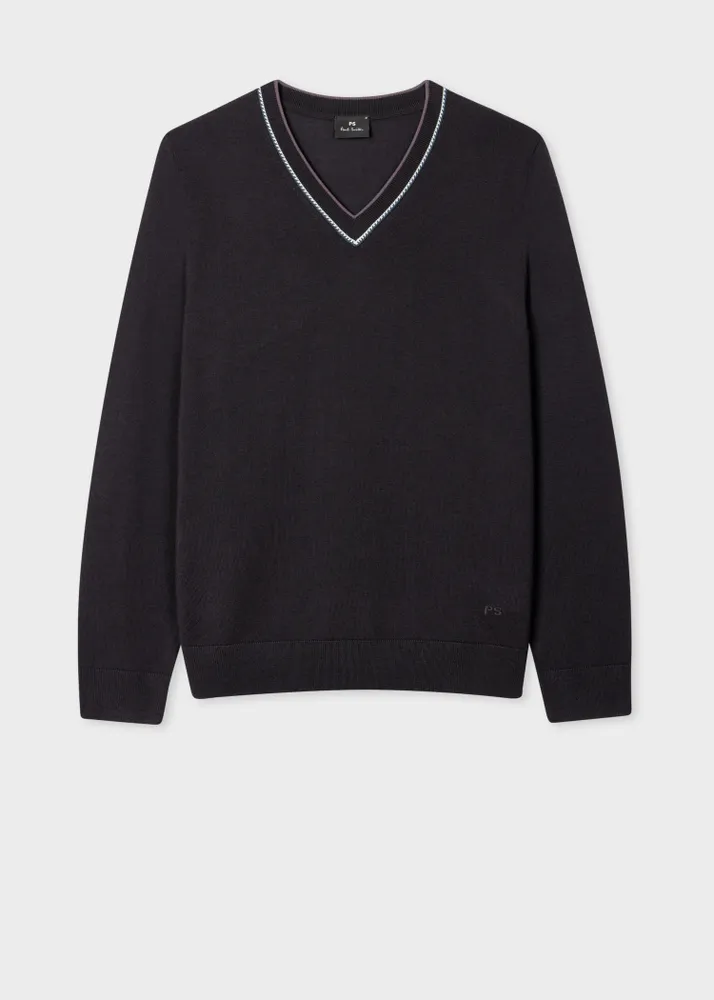 V neck sales merino sweater