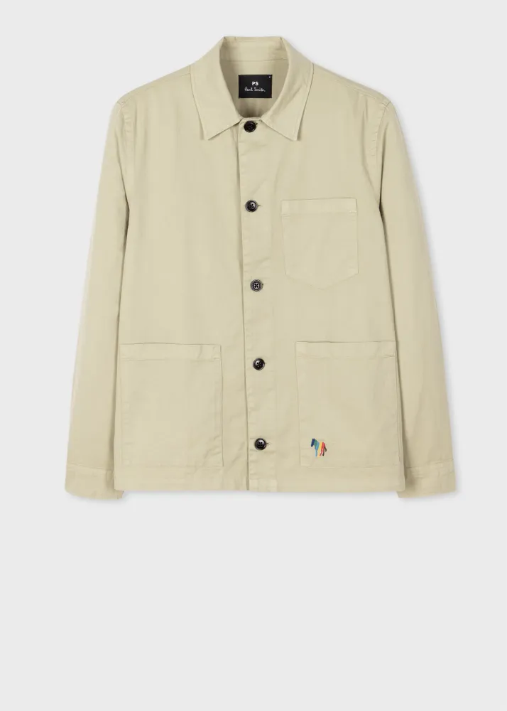 PS Paul Smith Pale Khaki Organic Cotton Broad Stripe Zebra Work